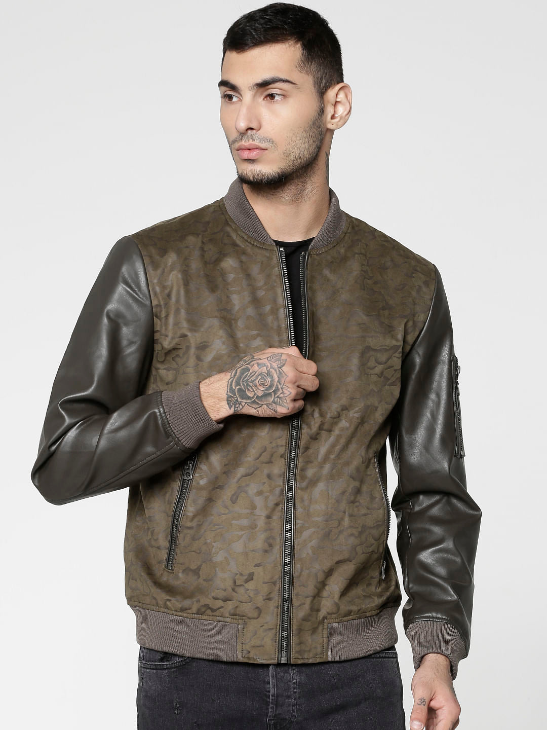 Green Camo Print Jacket