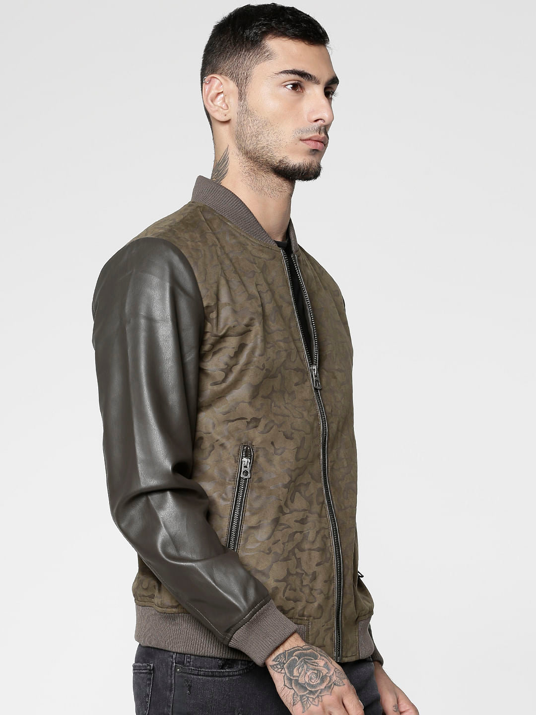 Green Camo Print Jacket