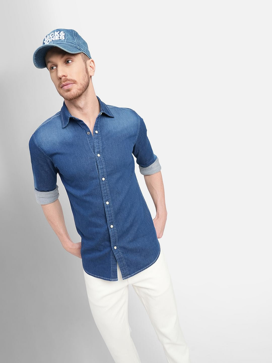 Blue Denim Full Sleeves Shirt - S