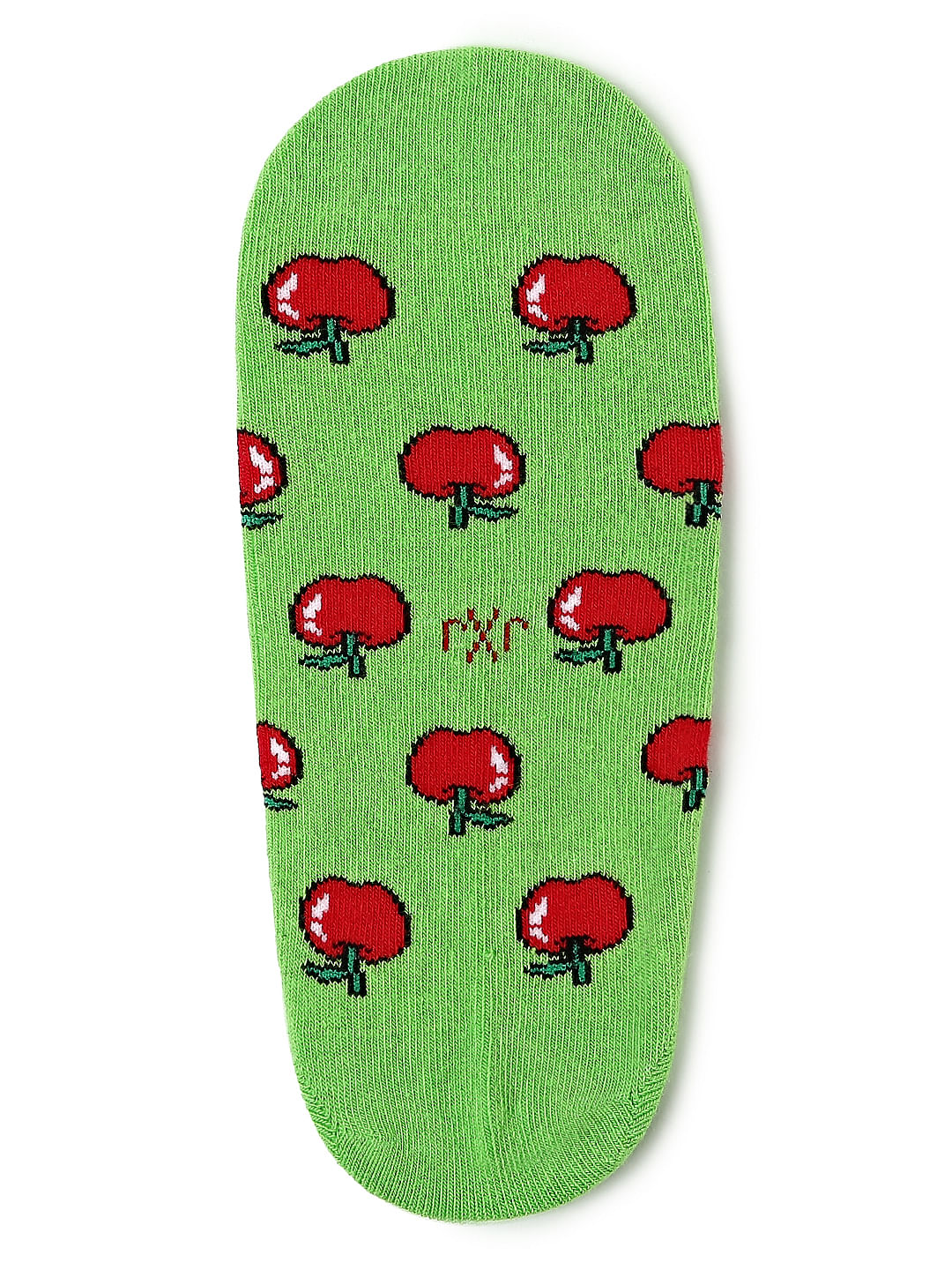 Green Apple Print No Show Socks