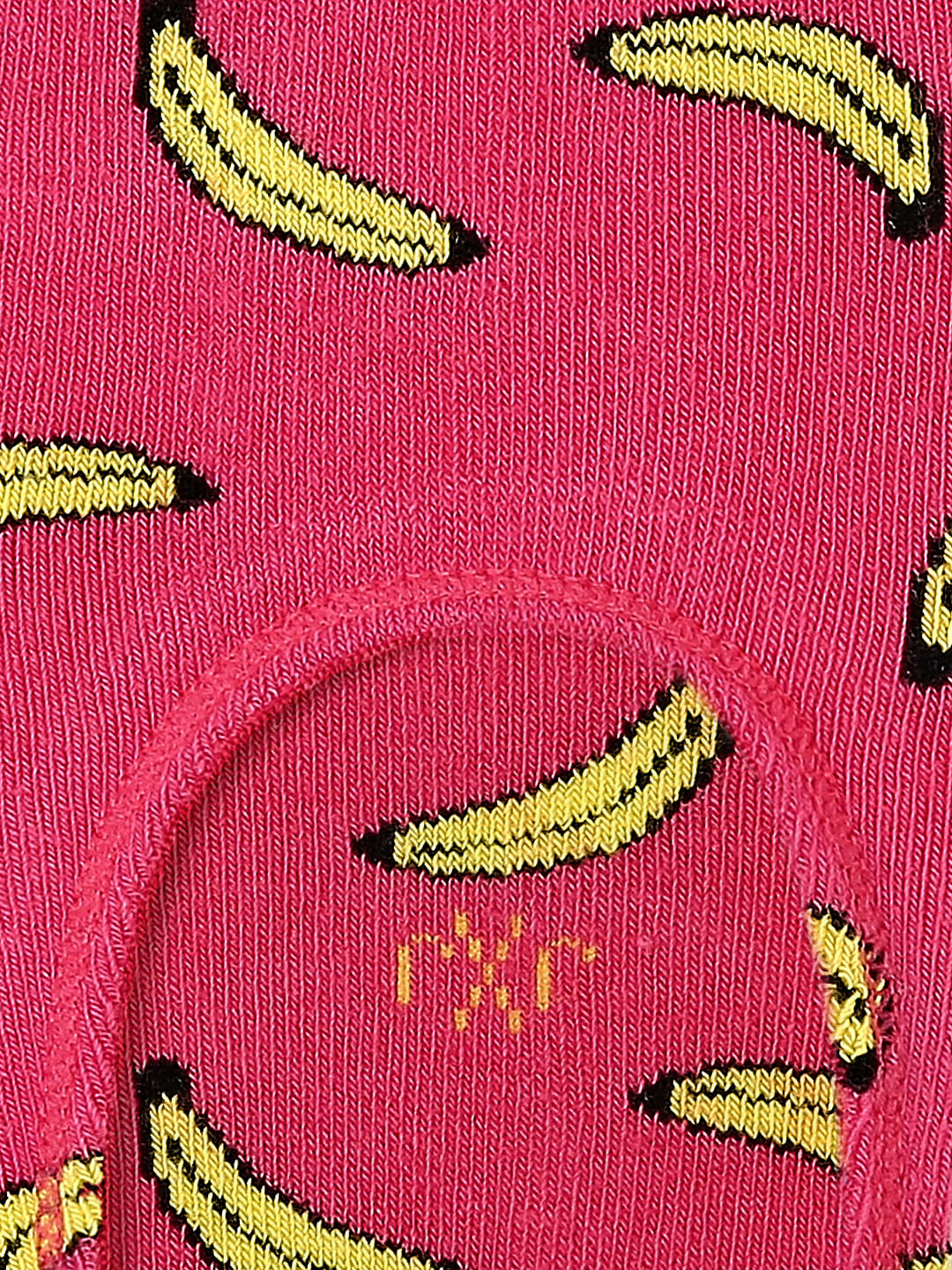 Pink Banana Print No Show Socks