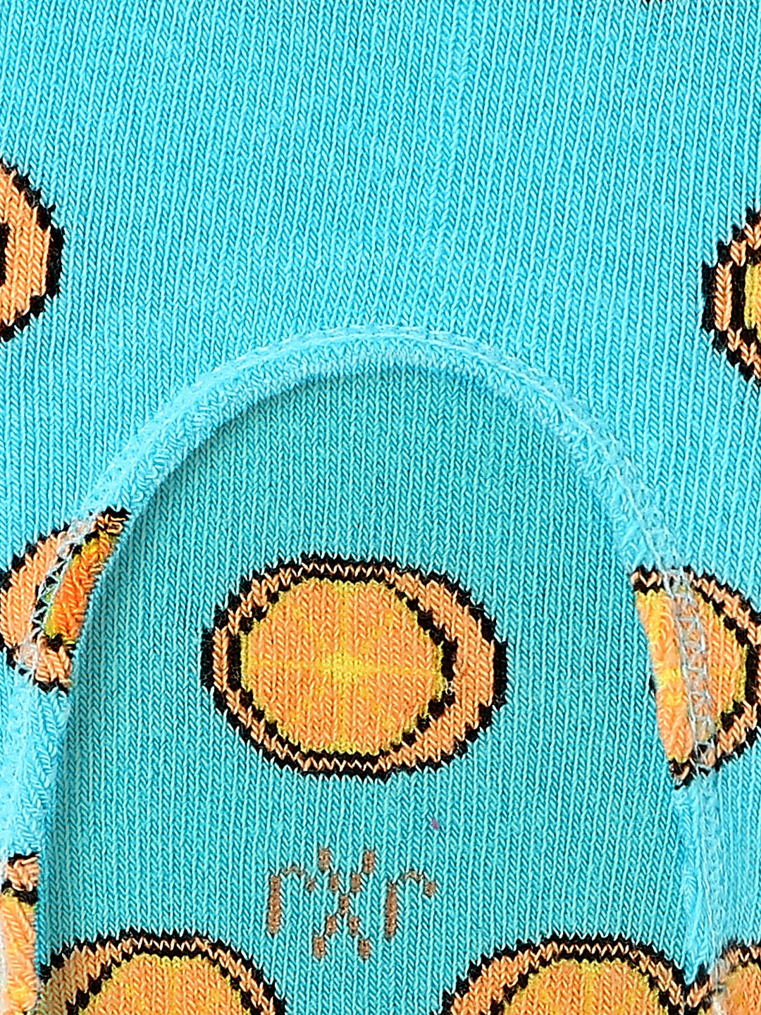 Blue Orange Print No Show Socks