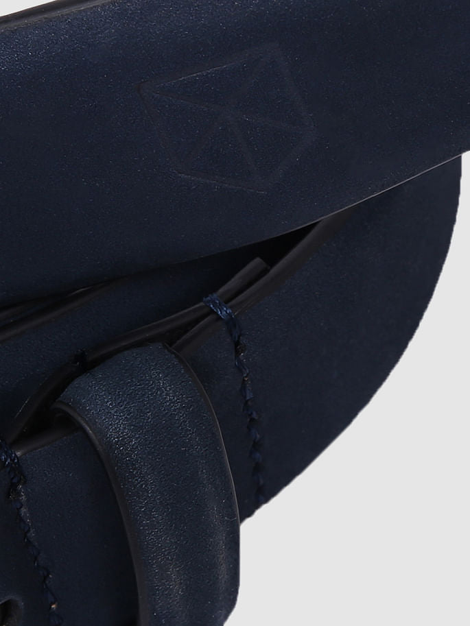 Navy Blue Leather Belt