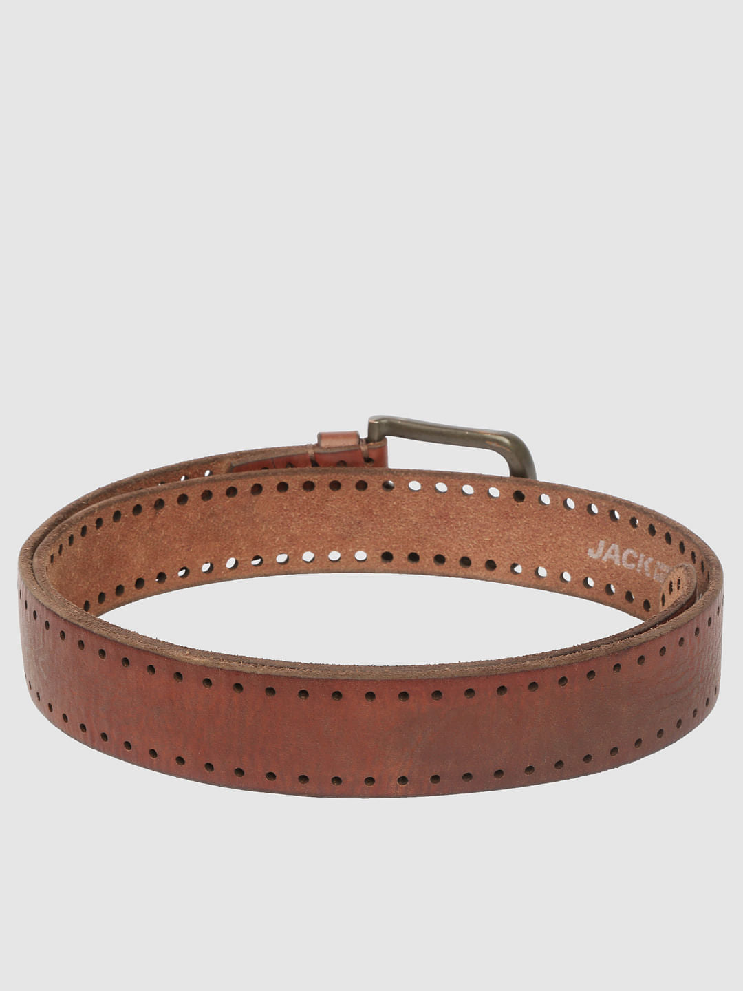 Tan Perforated Leather Belt