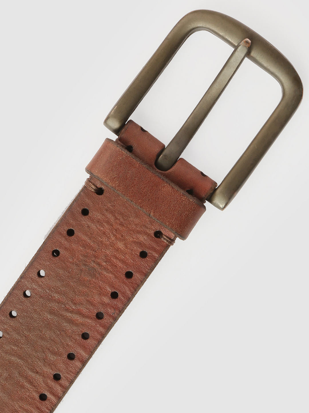 Tan Perforated Leather Belt