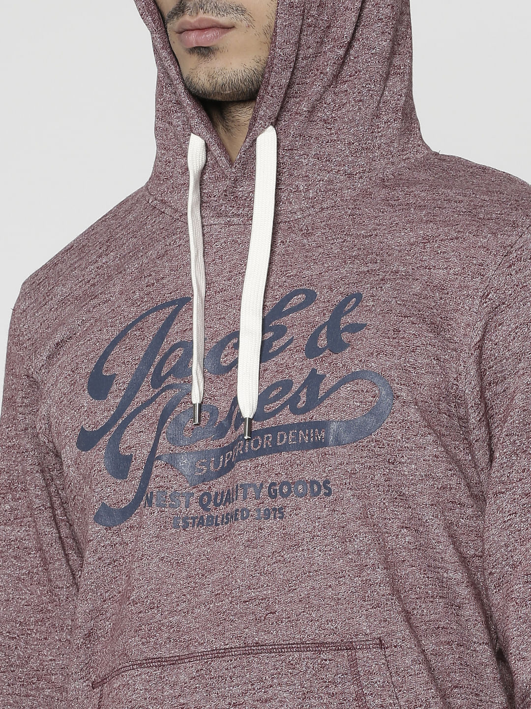 Red Text Print Hooded Sweatshirt