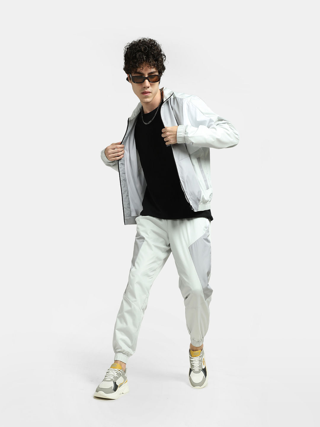 Grey Colourblocked Co-ord Trackpants - S