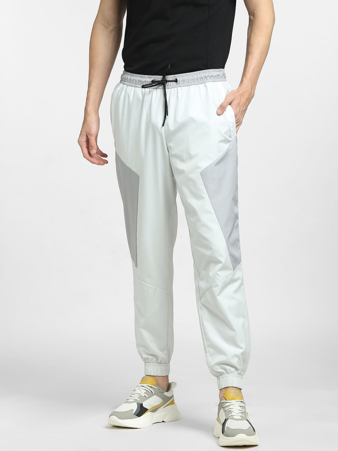 Grey Colourblocked Co-ord Trackpants