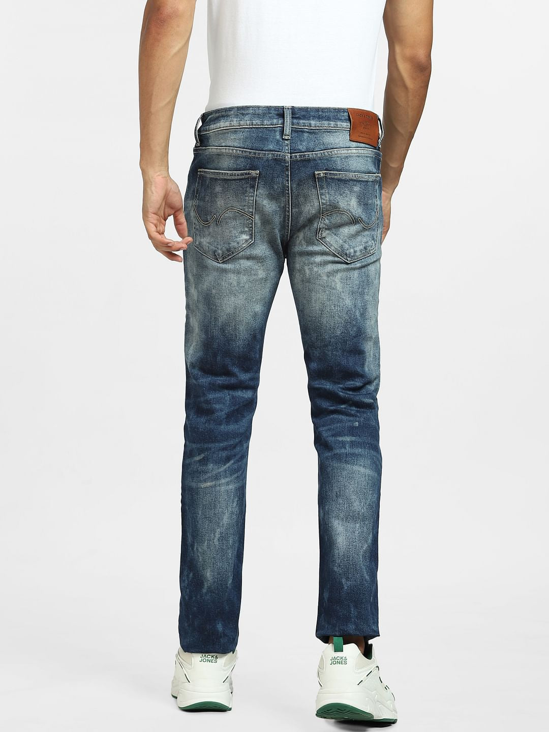 Blue Low Rise Distressed Liam Skinny Jeans