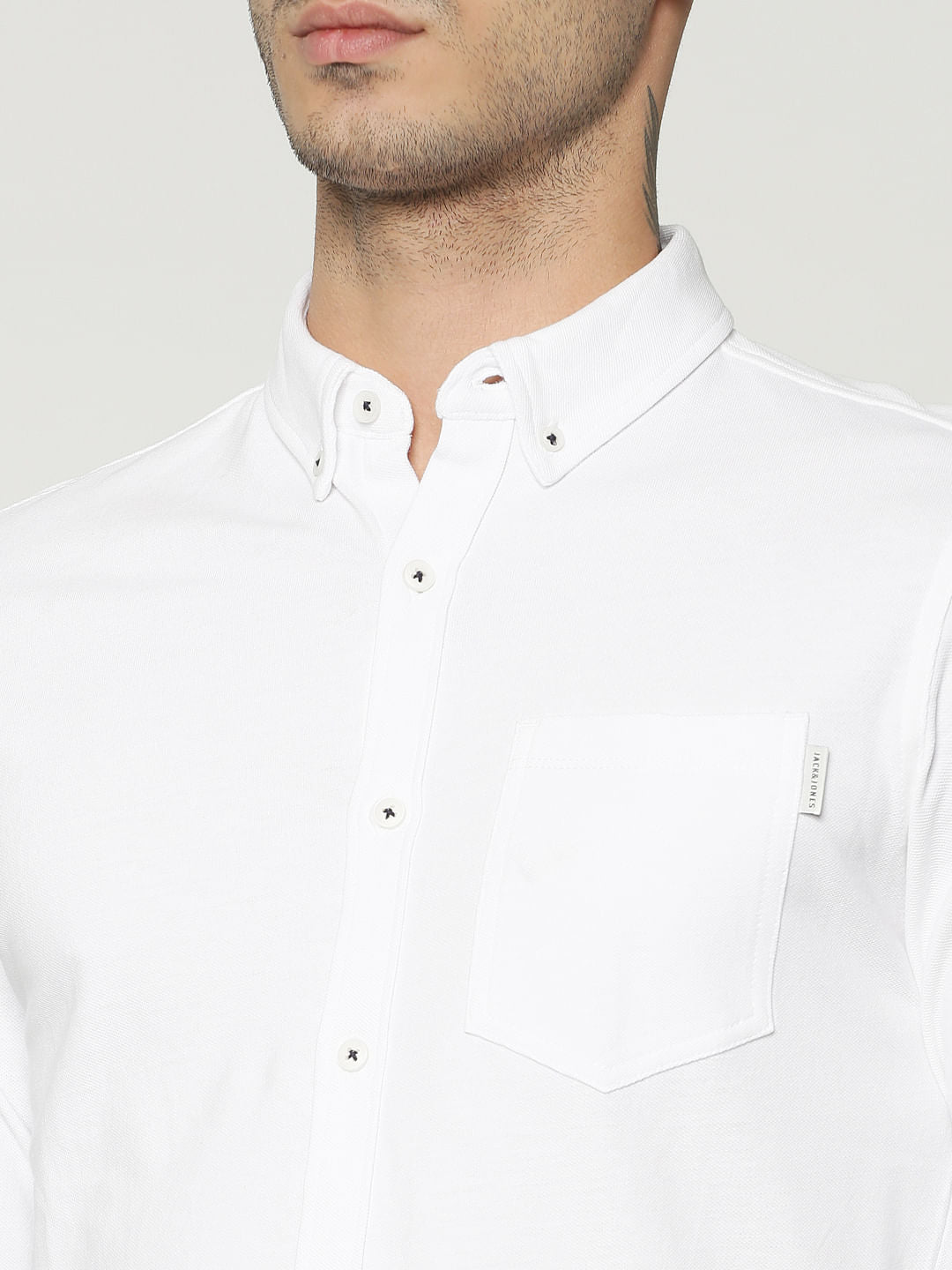 White Slim Fit Full Sleeves Shirt