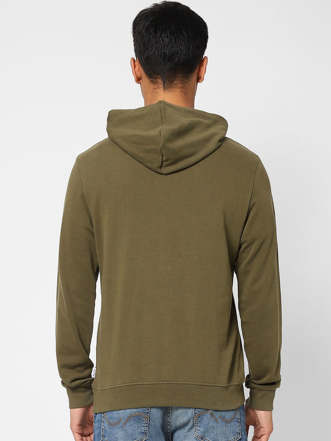 Green Logo Print Hooded Sweatshirt