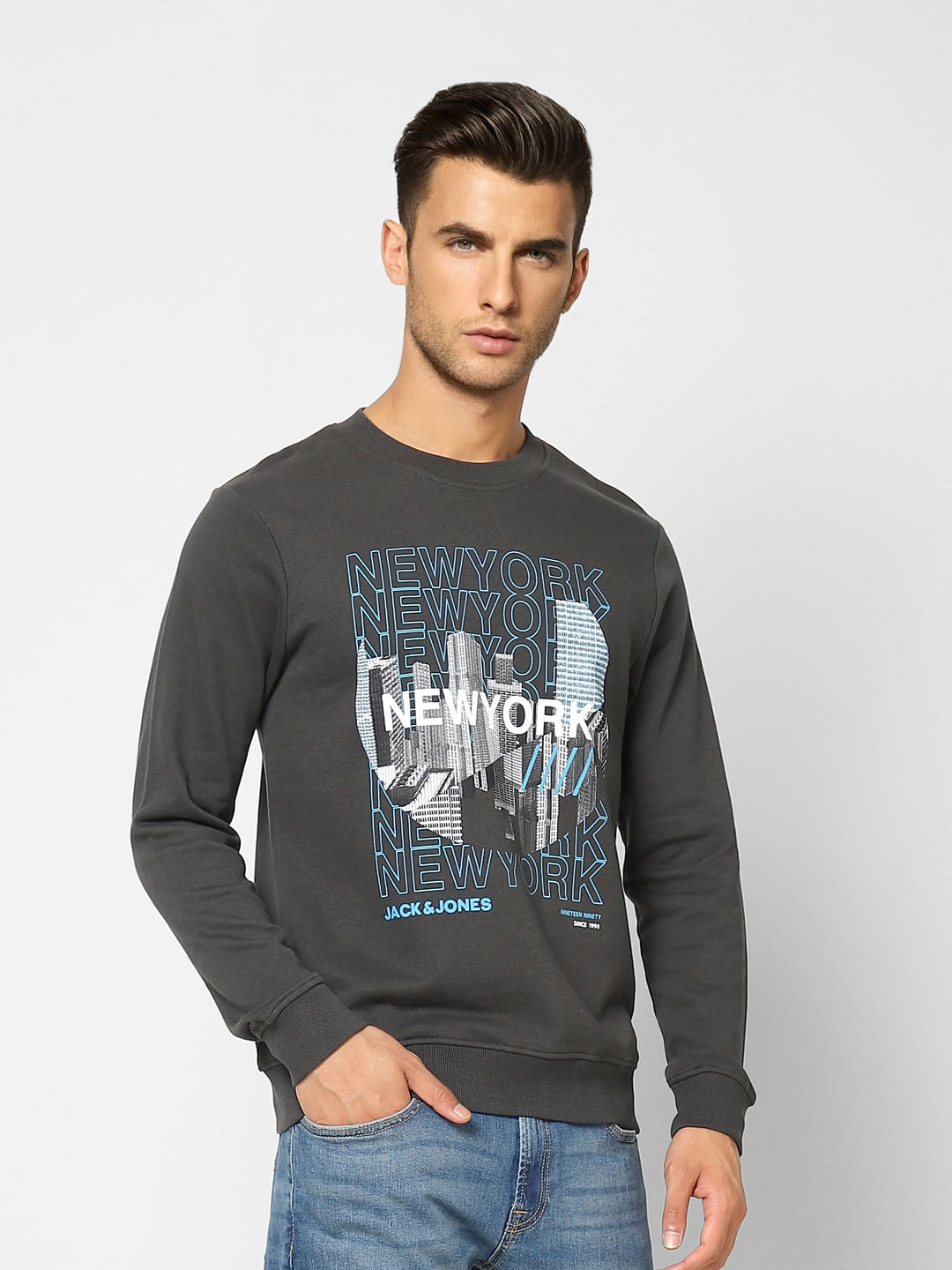 Black Graphic Print Sweatshirt