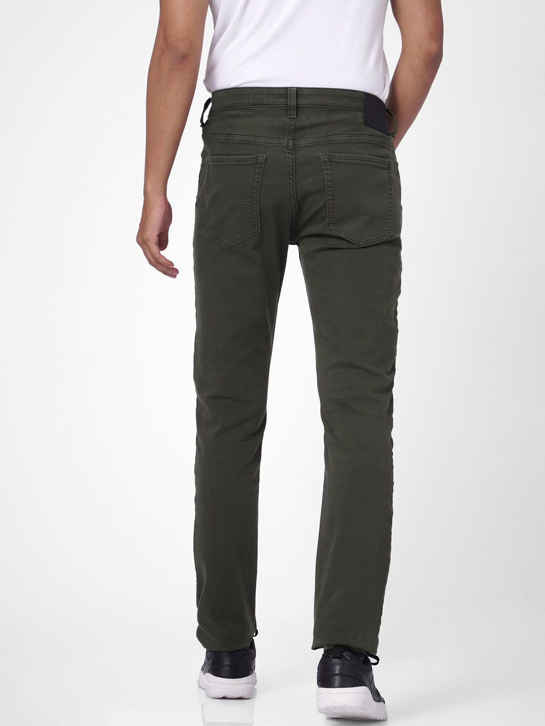 Green Low Rise Chino Pants