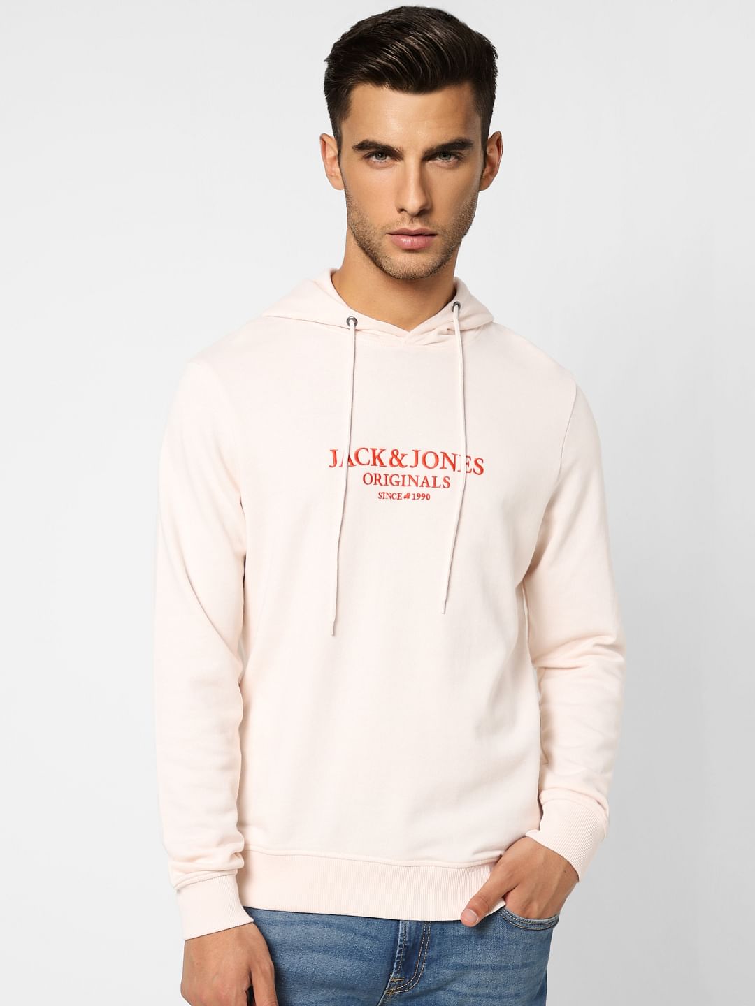Pink Logo Print Hooded Sweatshirt