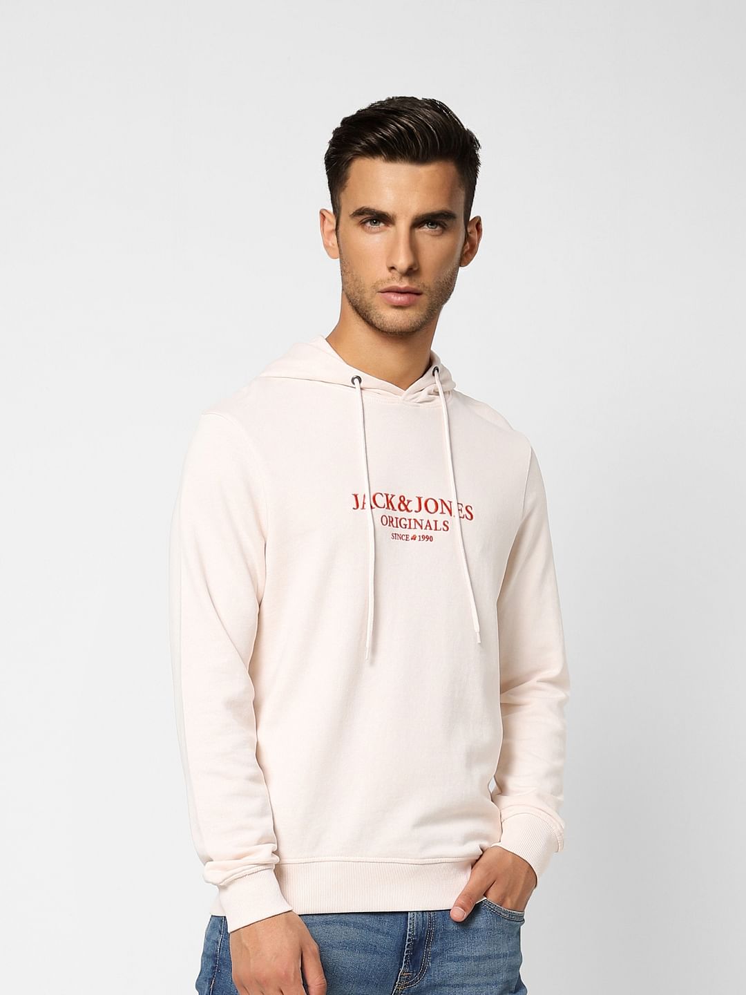 Pink Logo Print Hooded Sweatshirt