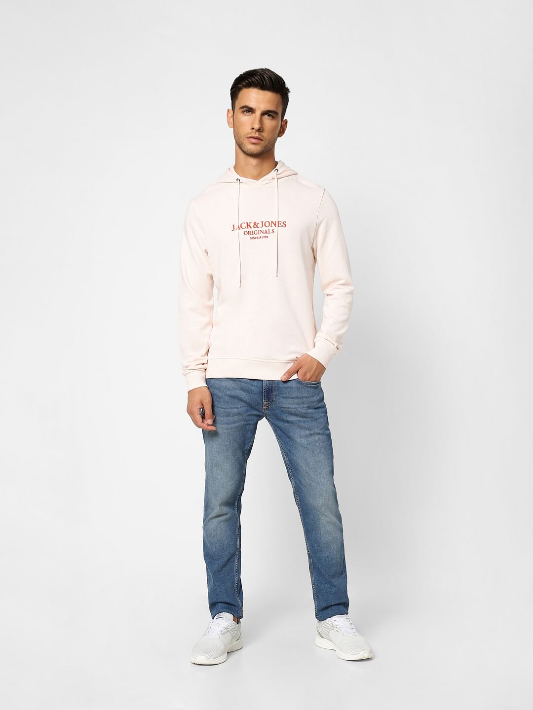 Pink Logo Print Hooded Sweatshirt