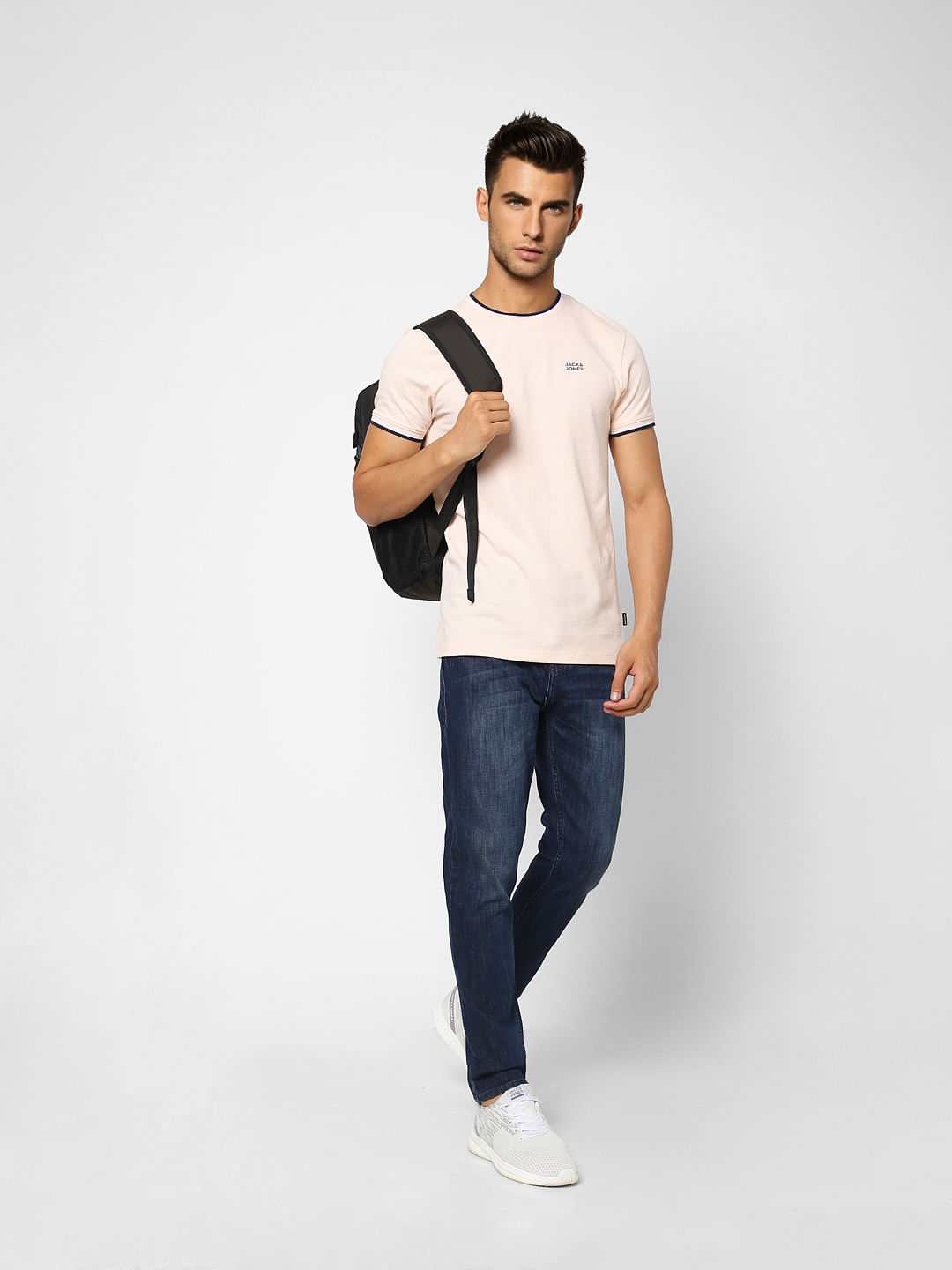 Peach Crew Neck T-shirt - S