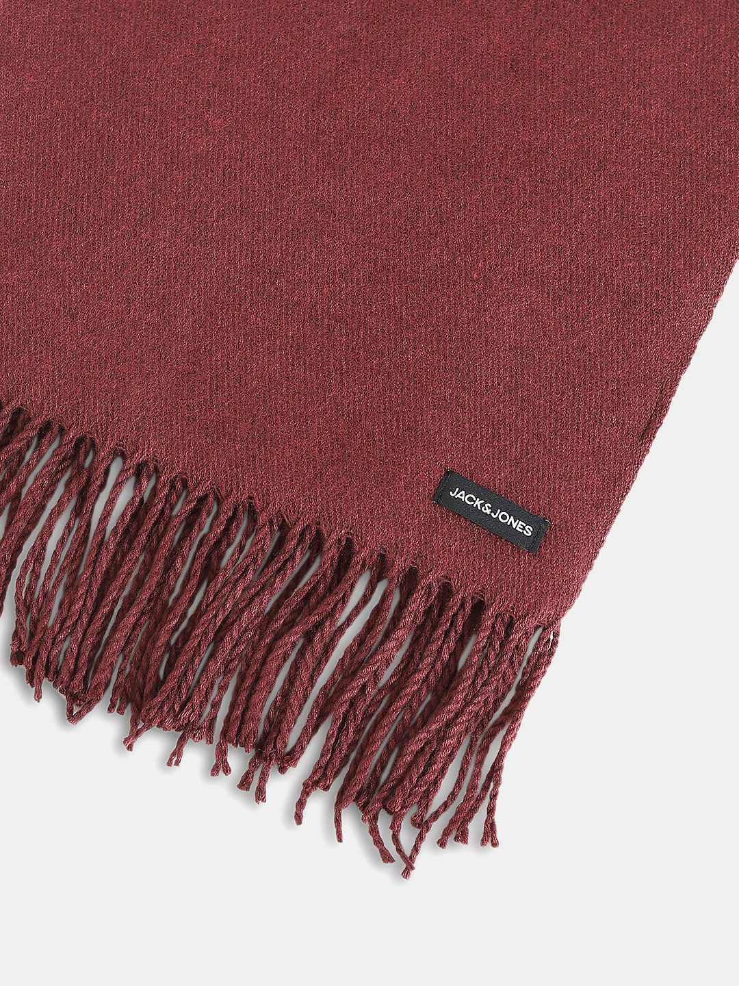 Red Woven Fringe Detail Scarf