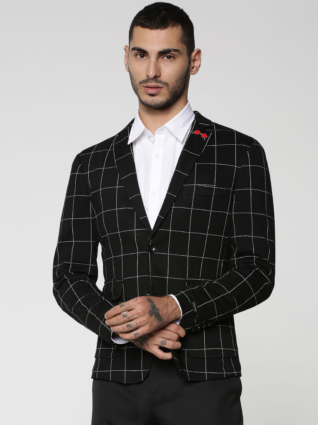 Black Check Waistcoat - 46