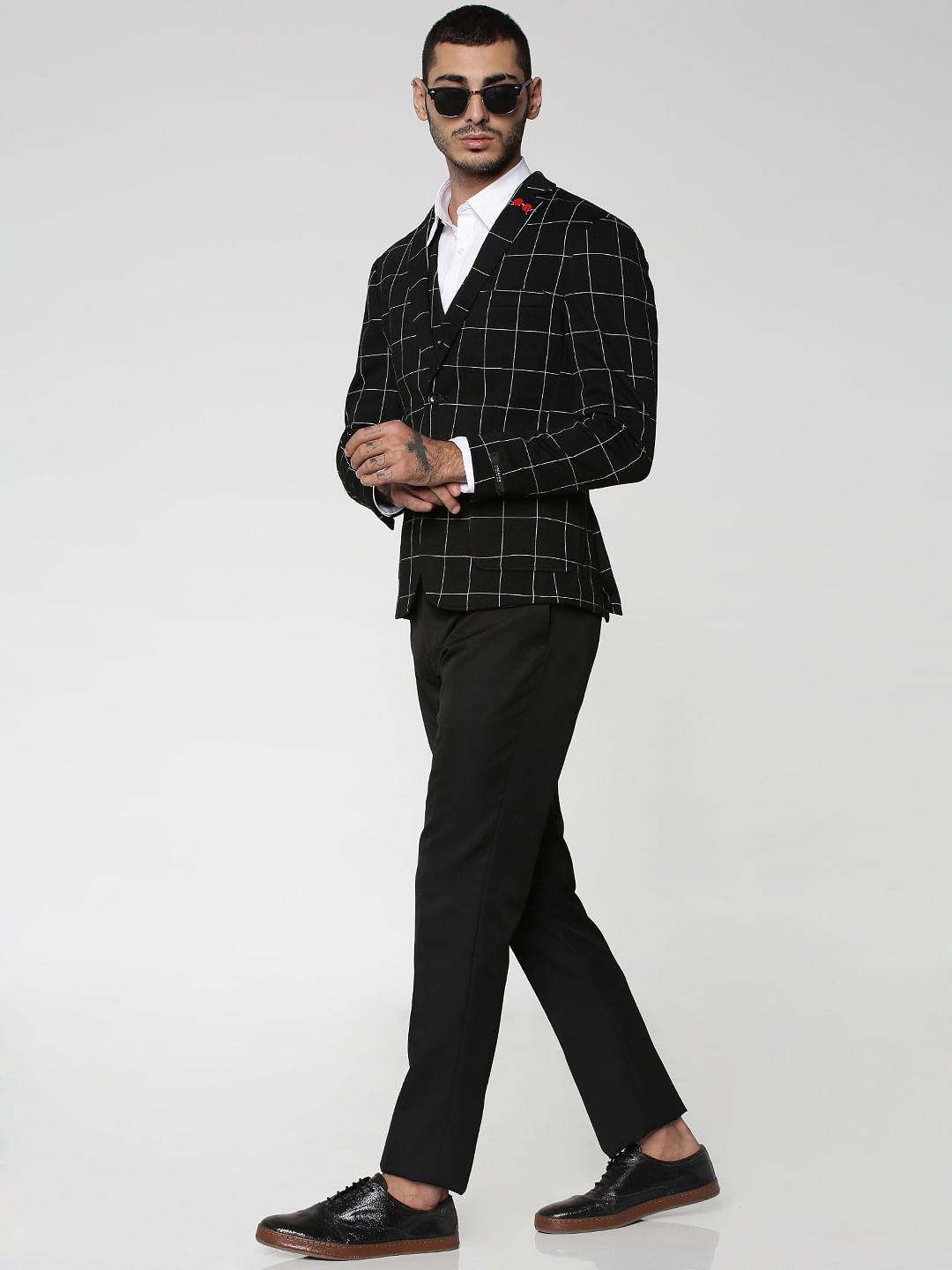 Black Check Waistcoat