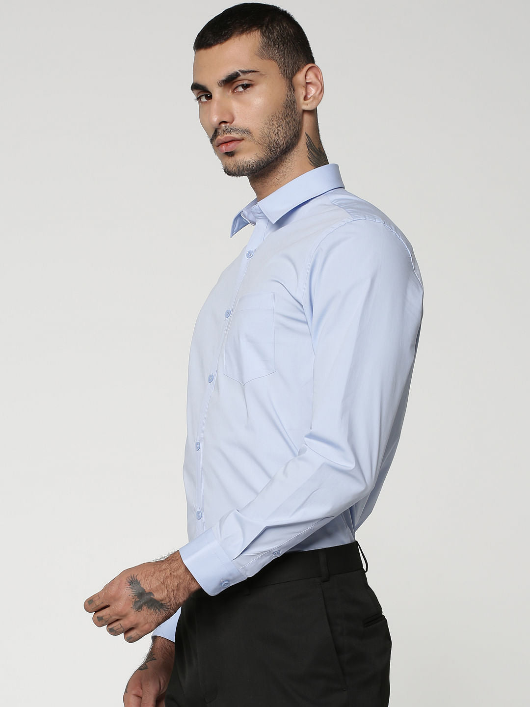 Light Blue Formal Full Sleeves Shirt