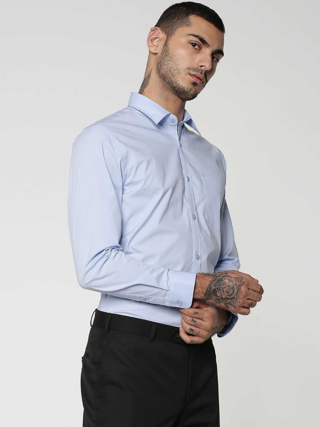 Light Blue Formal Full Sleeves Shirt