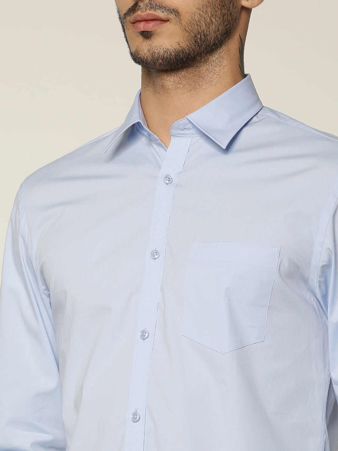 Light Blue Formal Full Sleeves Shirt