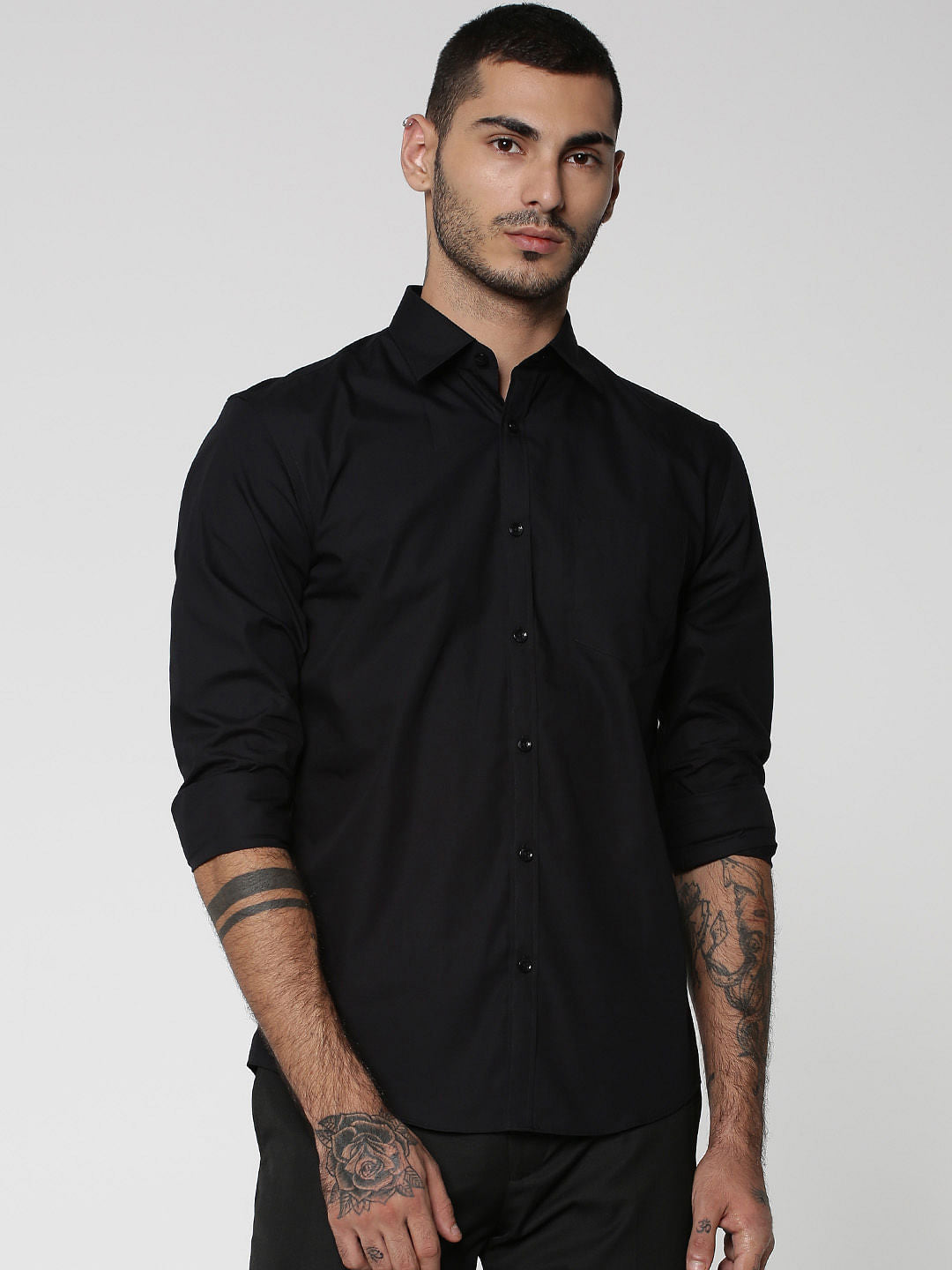 Black Full Sleeves Shirt - S