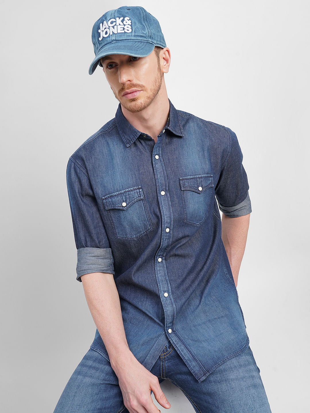 Blue Denim Full Sleeves Shirt - S