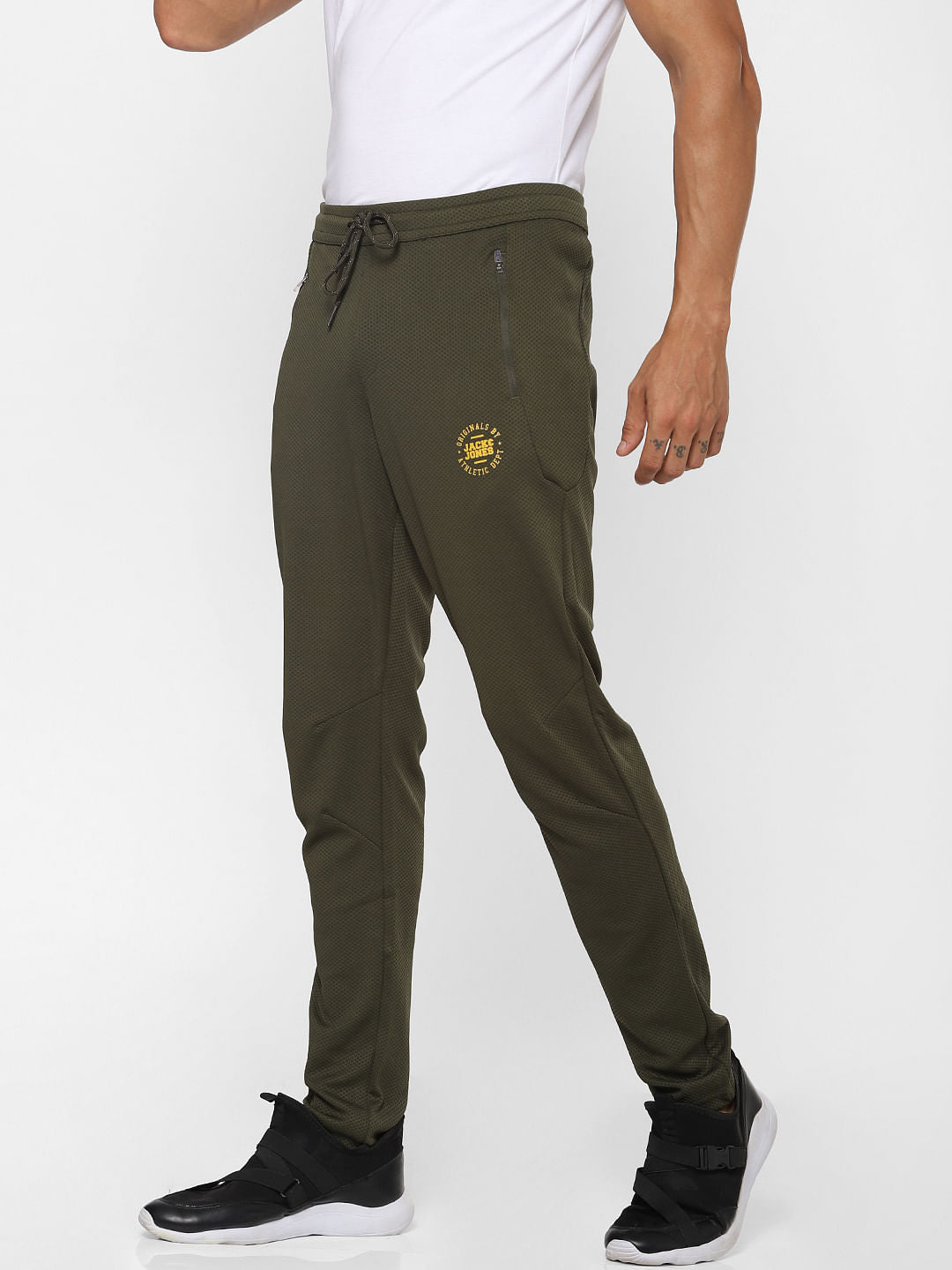 Green Logo Print Trackpants
