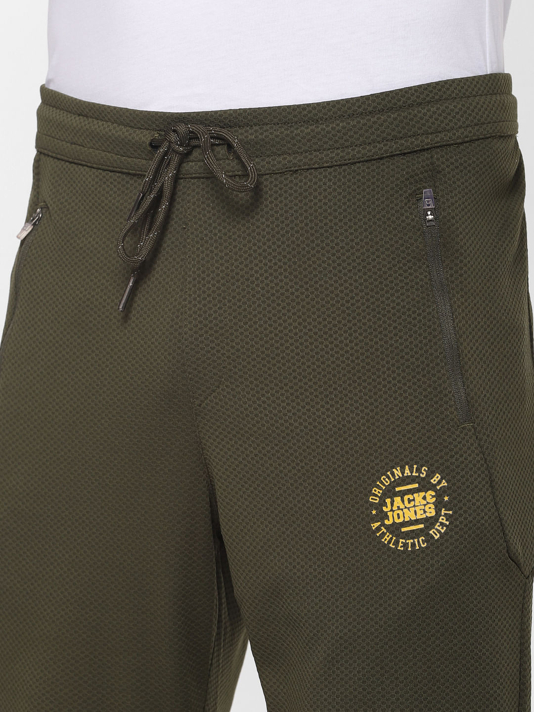 Green Logo Print Trackpants