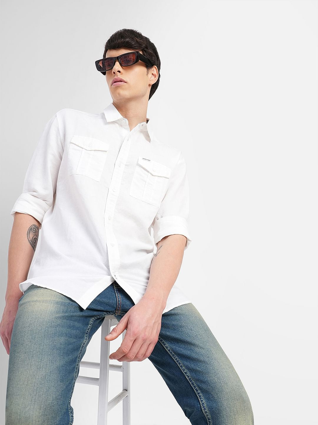 White Full Sleeves Shirt - S