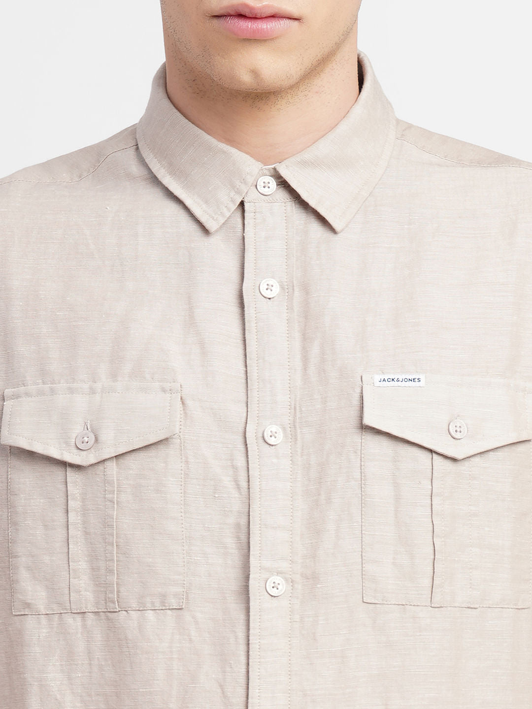 Beige Full Sleeves Shirt