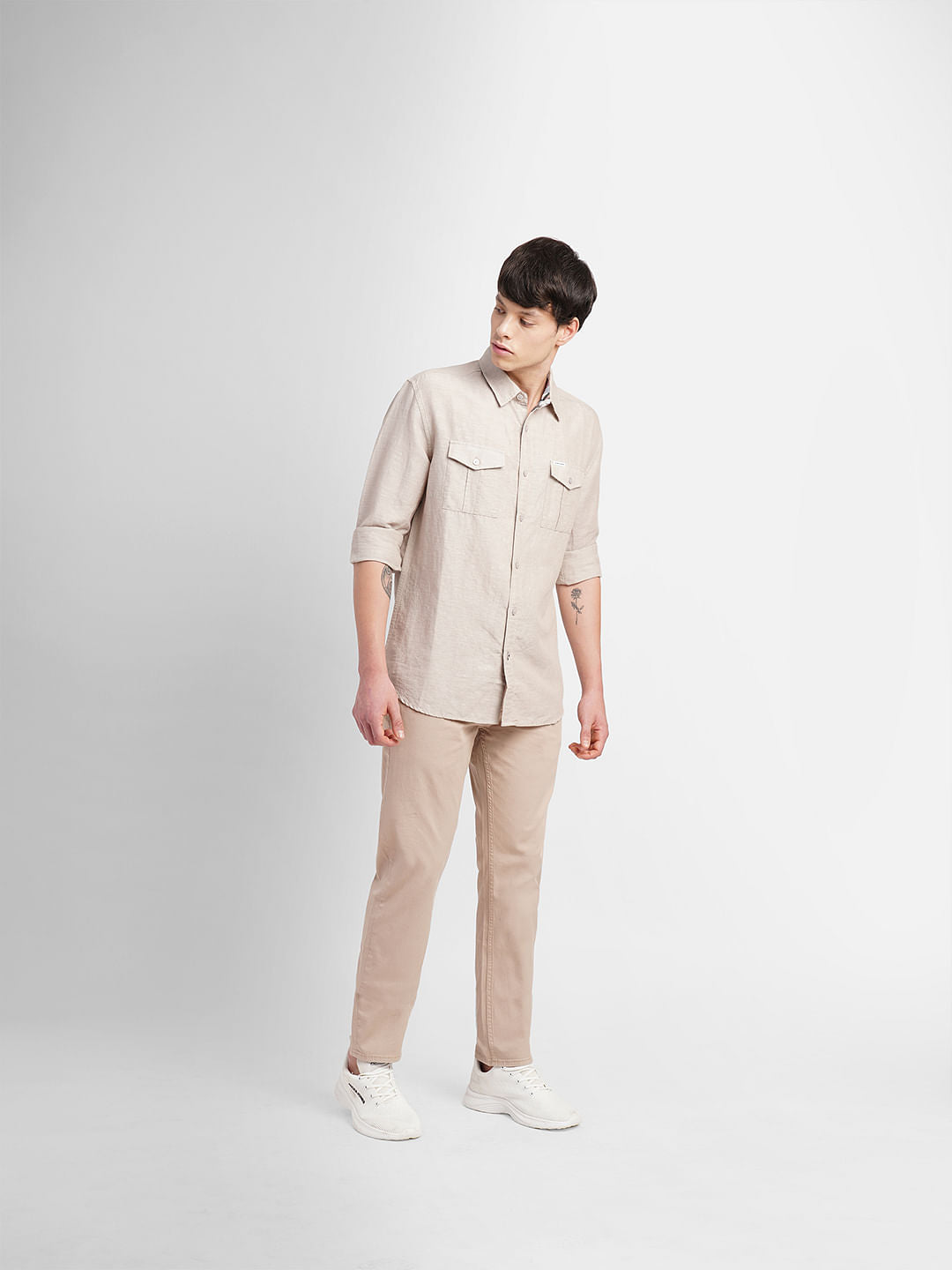 Beige Full Sleeves Shirt
