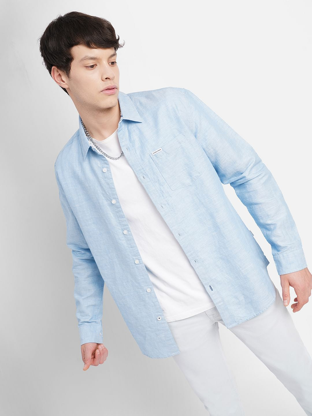 Sky Blue Full Sleeves Shirt - S