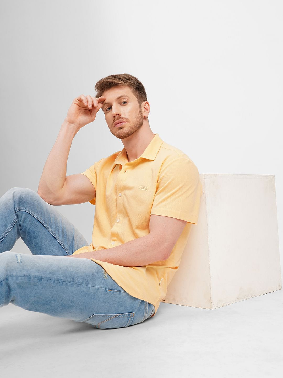 Yellow Short Sleeves Shirt - XXL
