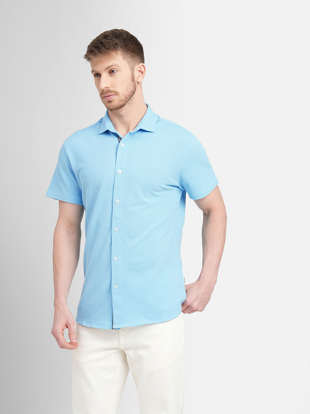 Blue Short Sleeves Shirt