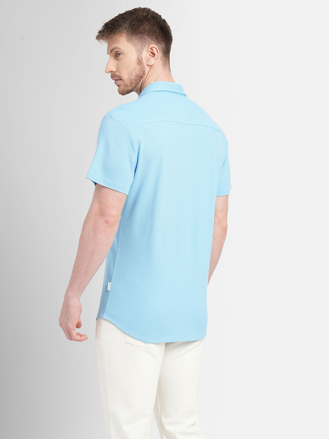 Blue Short Sleeves Shirt
