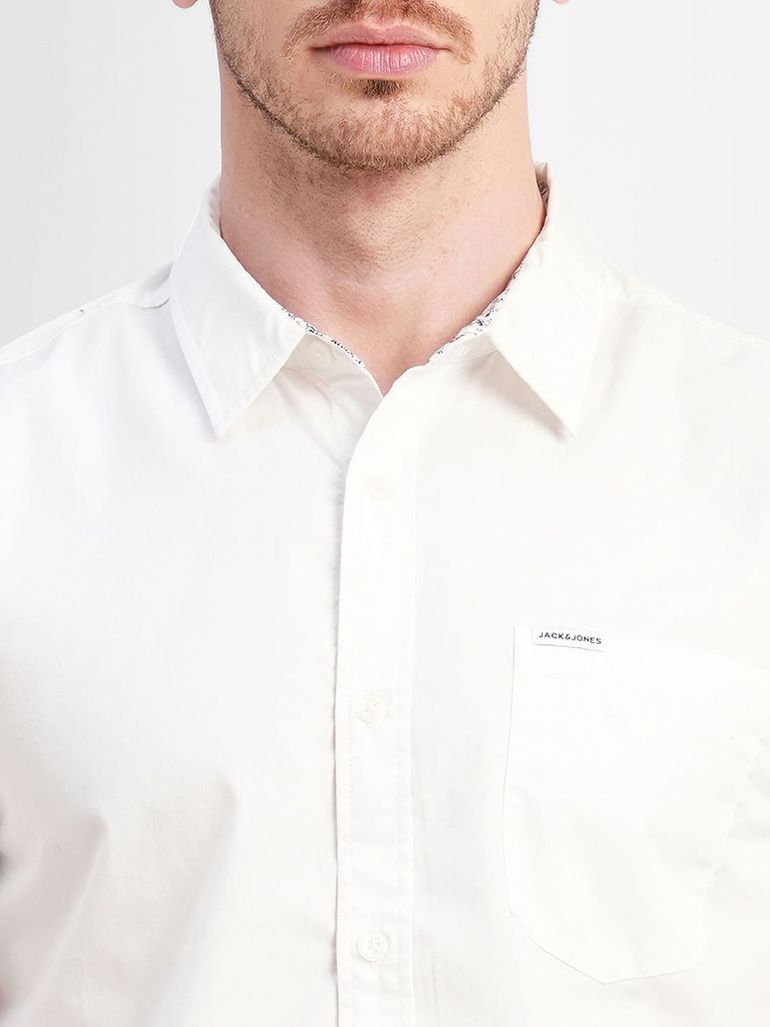 White Logo Print Short Sleeves Shirt