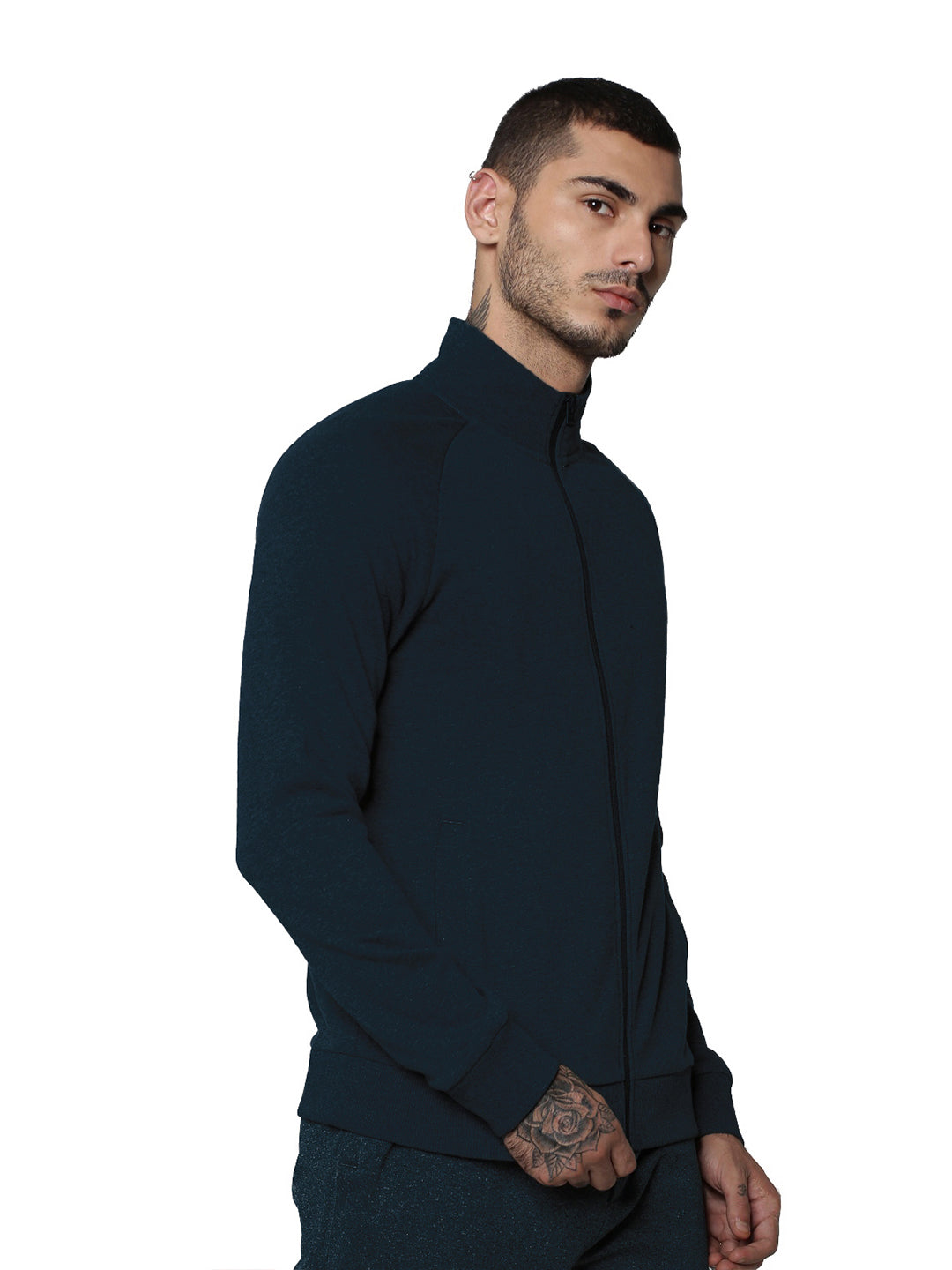 Navy Blue Zip-Up Sweat Jacket
