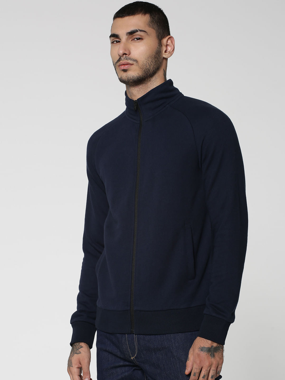 Navy Blue Zip Up Sweatshirt
