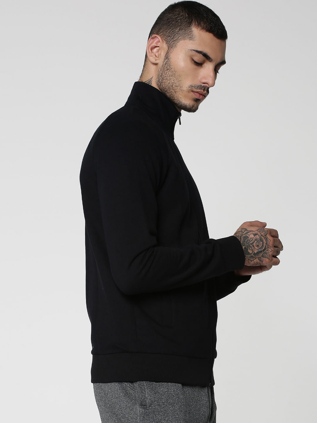 Black Zip Up Sweatshirt
