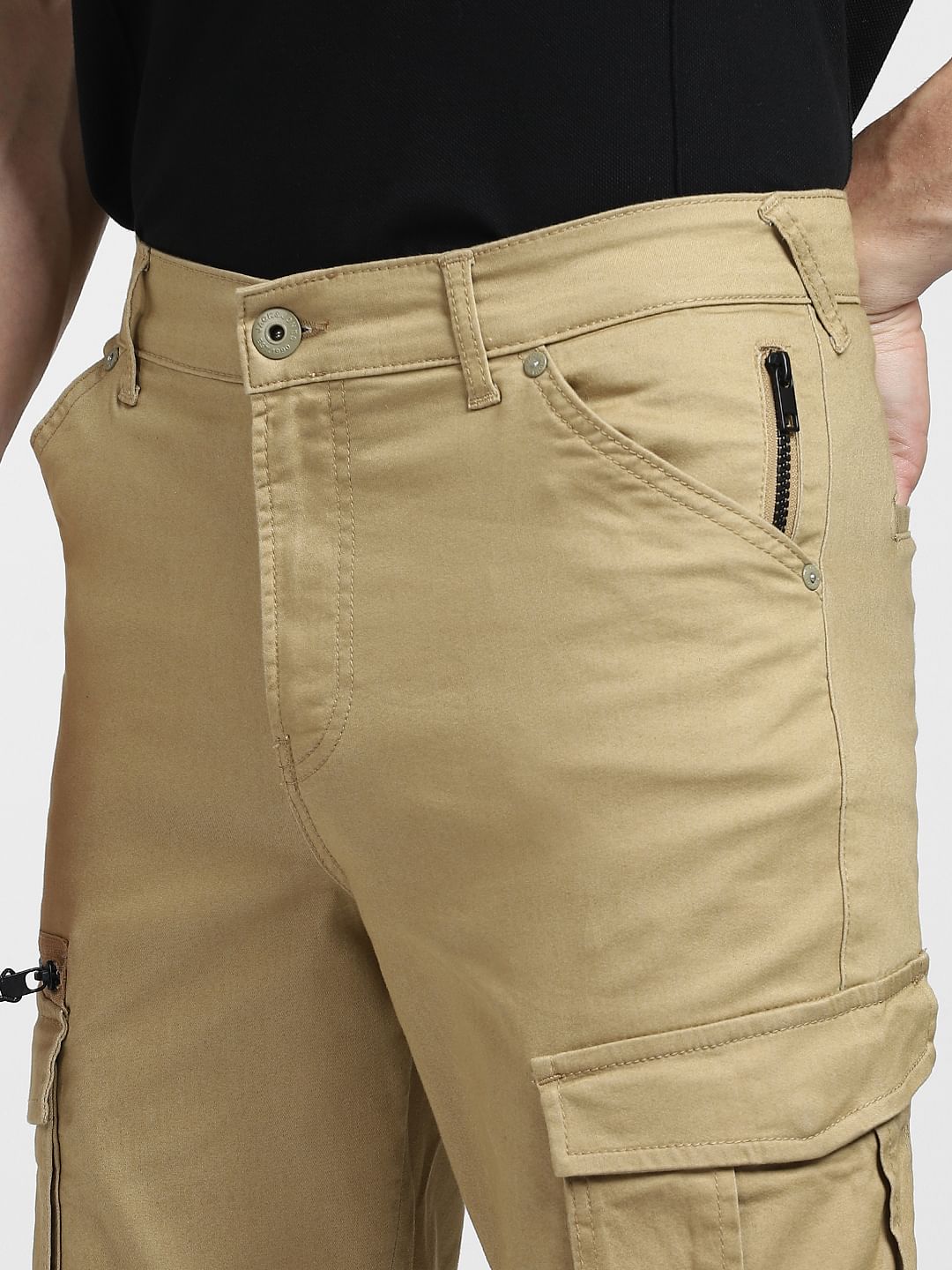 Brown Mid Rise Yarn Dyed Pants