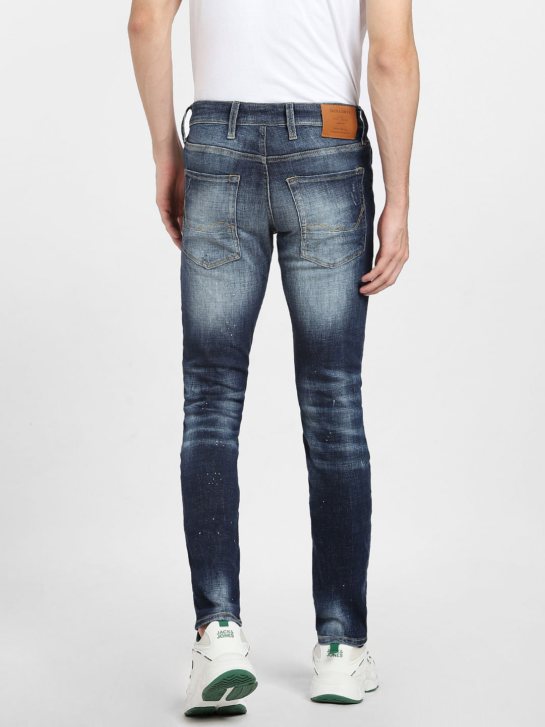 Blue Low Rise Distressed Glenn Slim Jeans