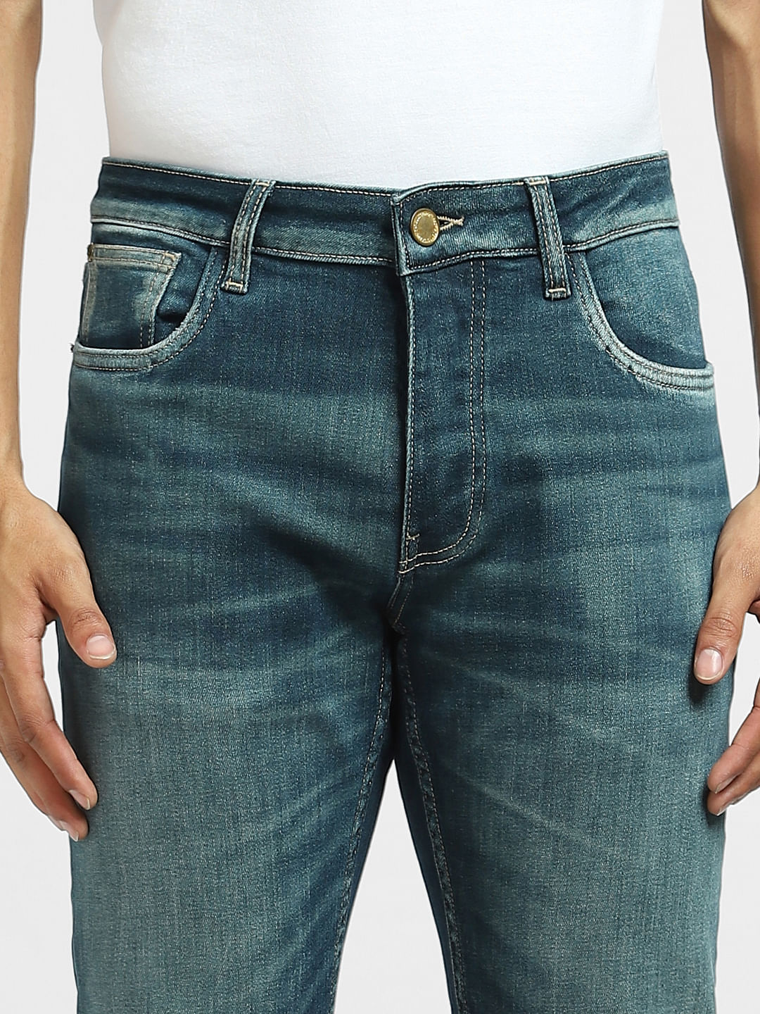 Blue Low Rise Clark Regular Jeans