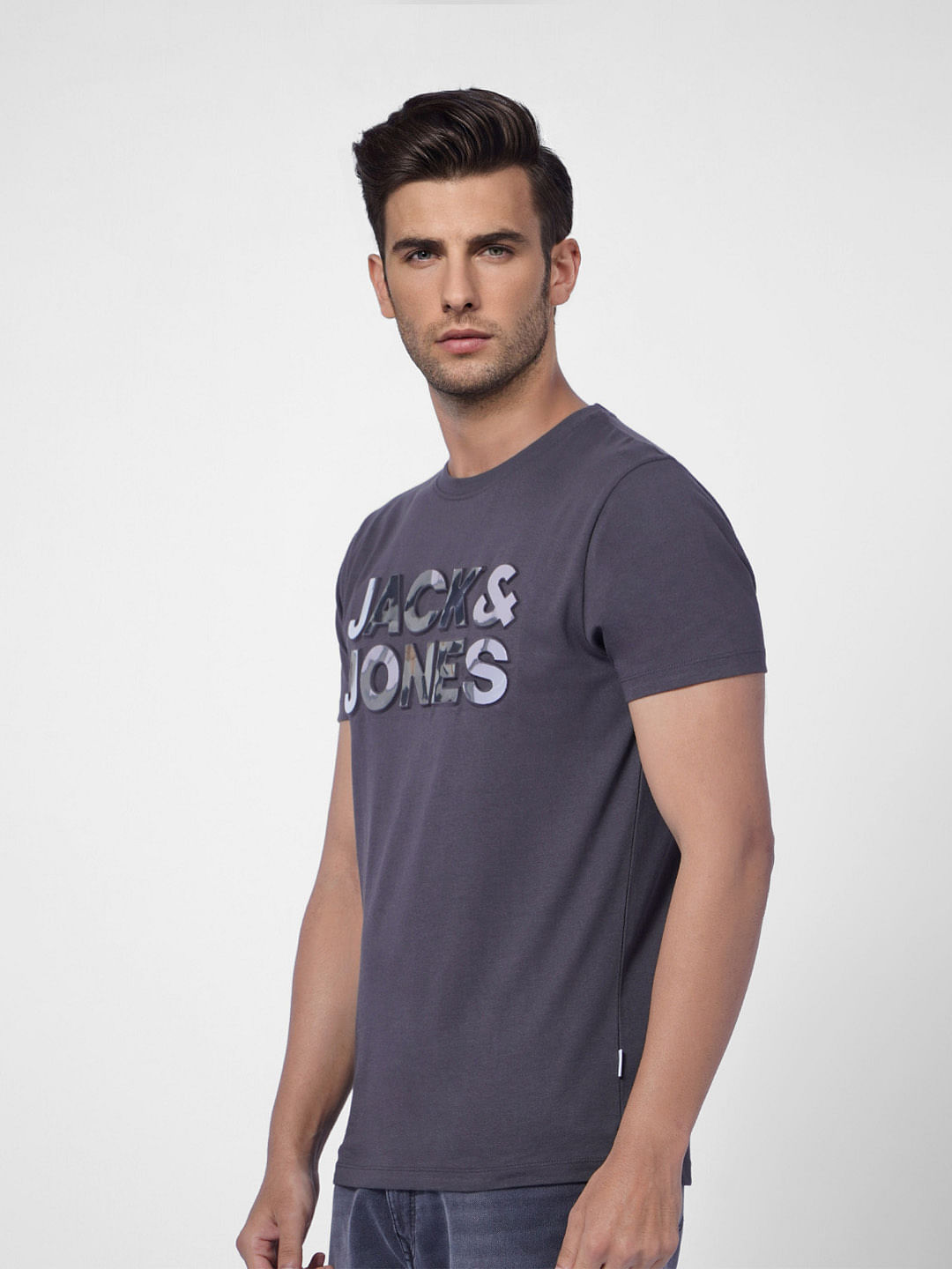 Black Logo Print Crew Neck T-shirt