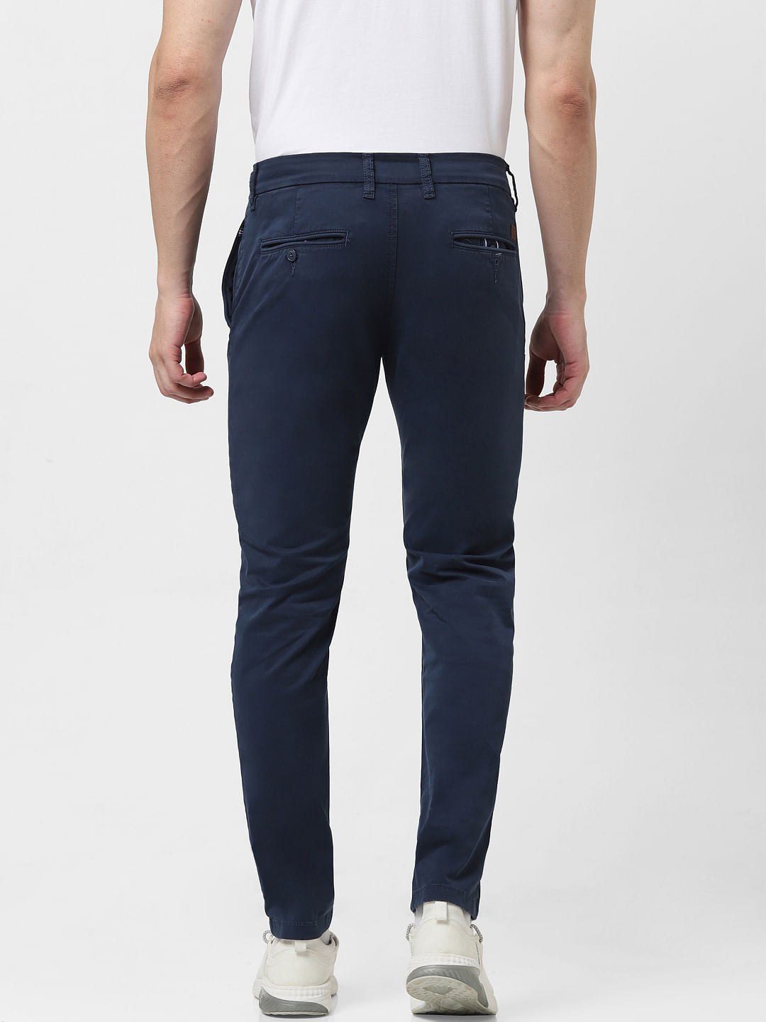 Dark Blue Mid Rise Chinos