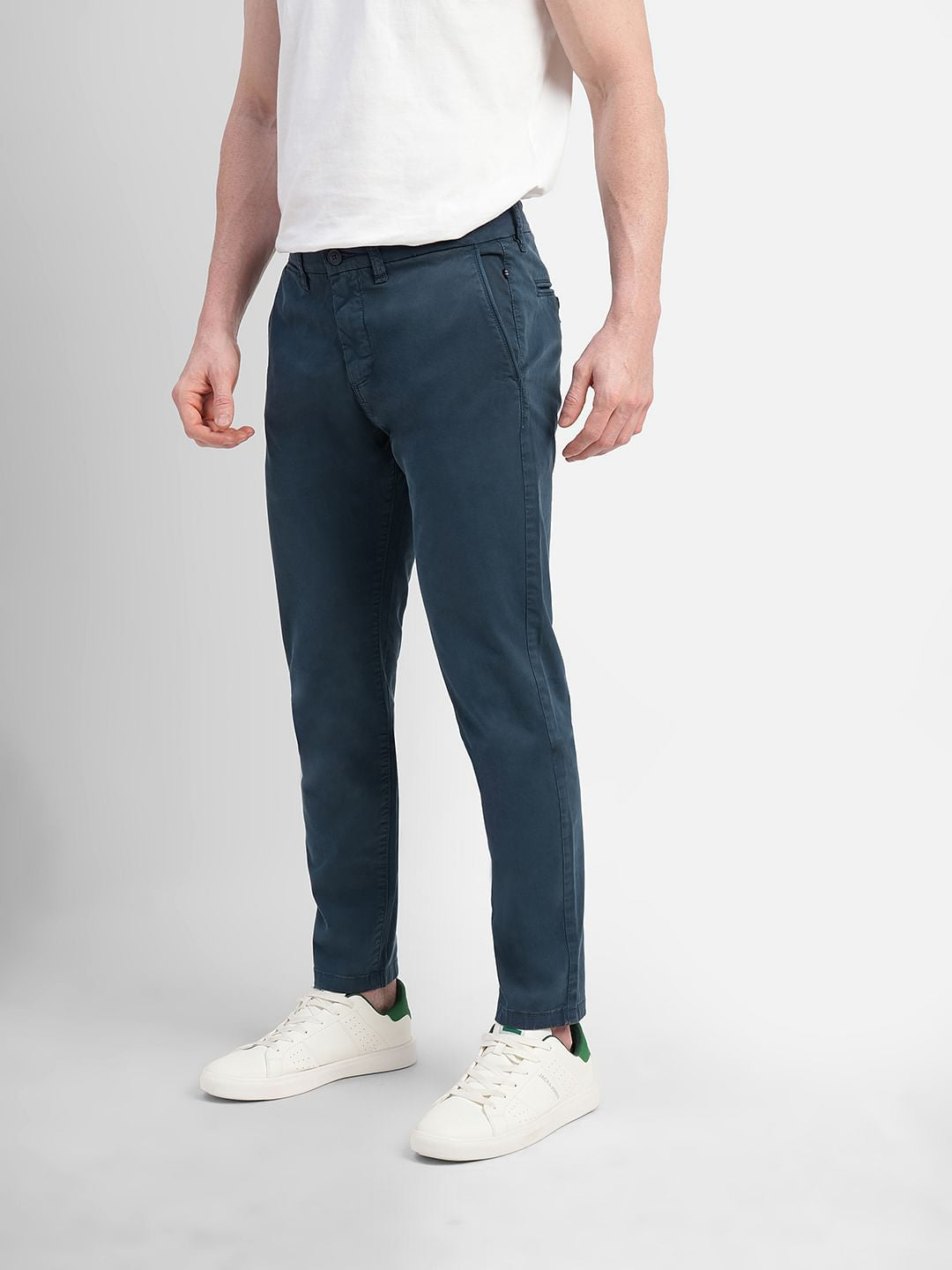 Blue Mid Rise Chinos