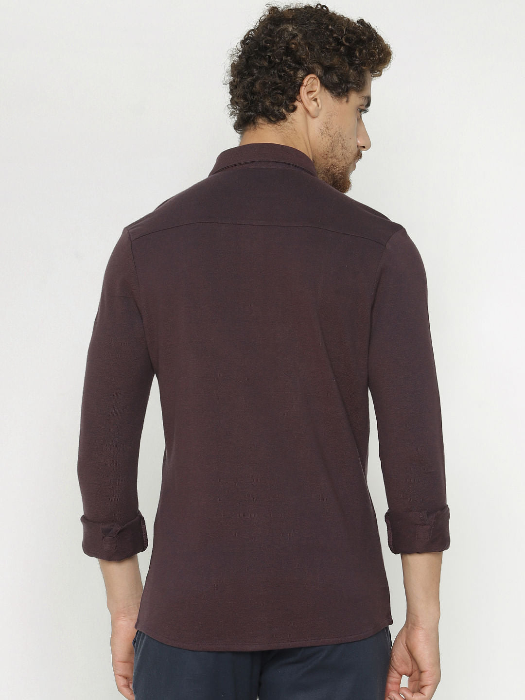 Burgundy Slim Fit Full Sleeves Shirt