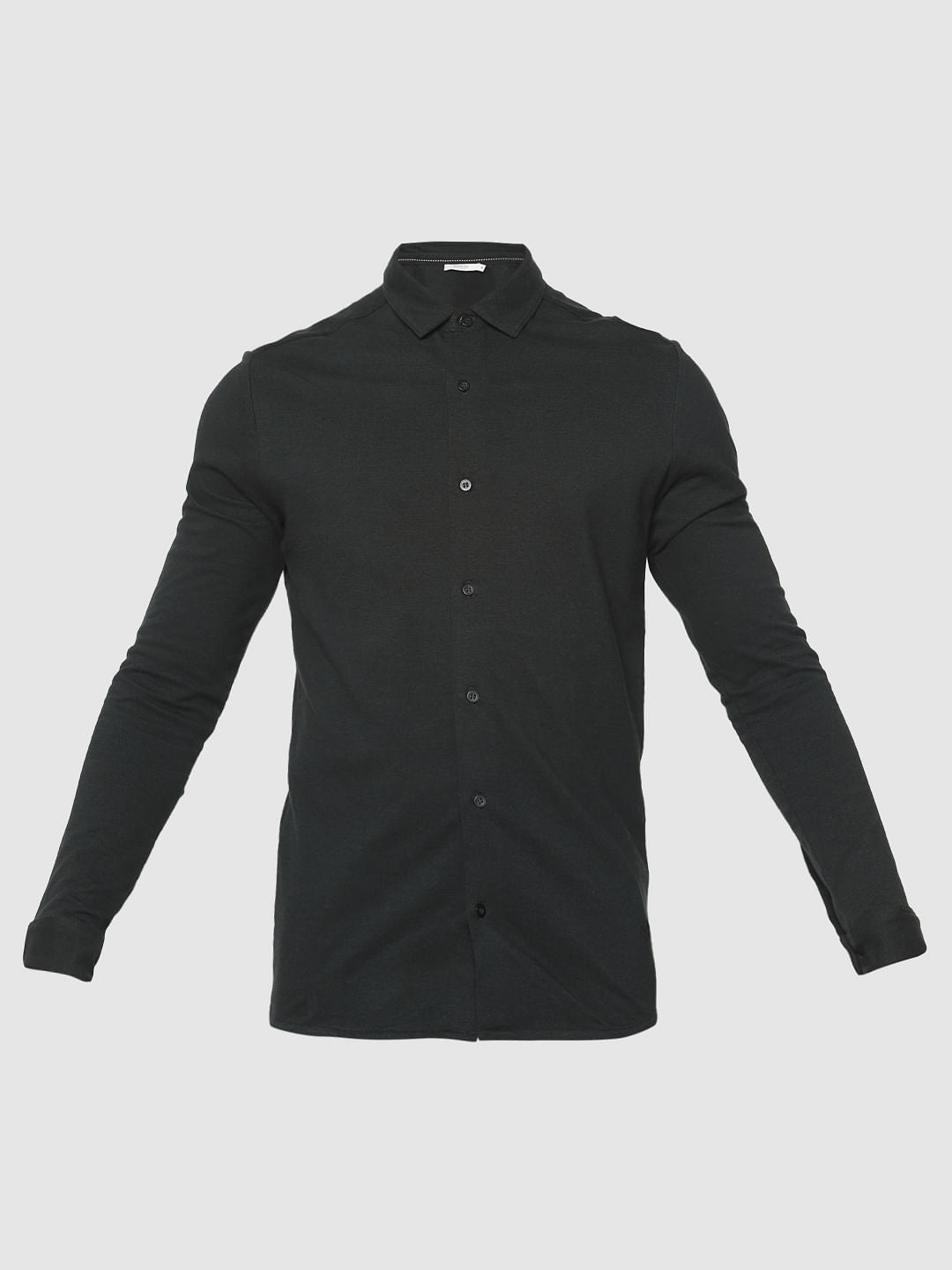 Dark Green Slim Fit Full Sleeves Shirt